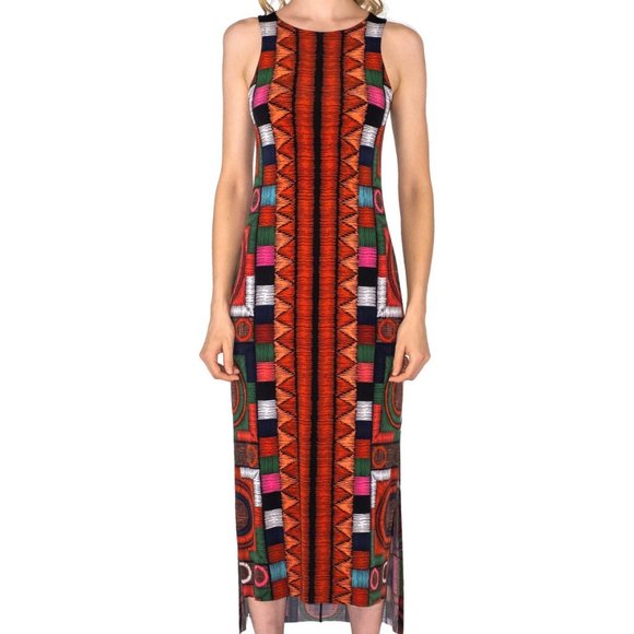 COPY - EVA VARRO RAW HEMLINE SIDE SLIT TANK MIDI DRESS -IGGY - Picture 1 of 4